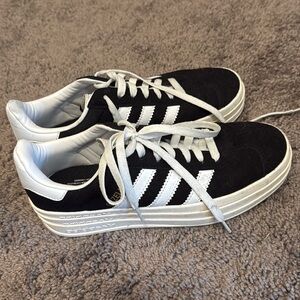 Black and White Adidas’s Platform Gazelles